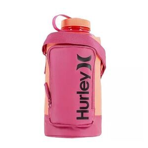 Brand New Hurley Water Bottle With Crossbody Bag‎ Pink 8.25 H X 3.5 D